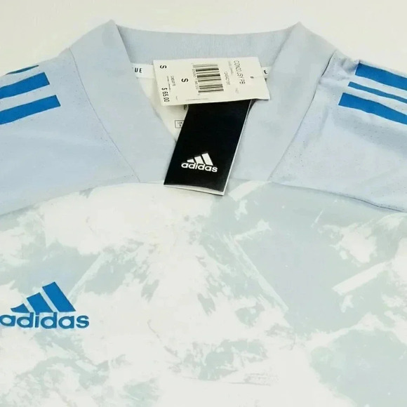 Adidas Small Primeblue Men's Pale Blue Short Sleeve Logo Jersey CON20 JSY PB - Picture 8 of 11